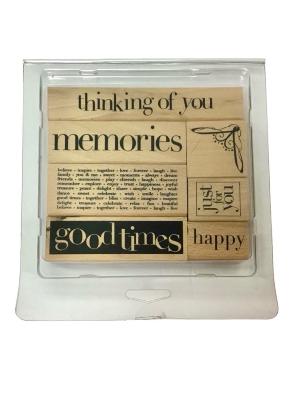 Set of (7) Various Wooden Mount Rubber Stamp Set